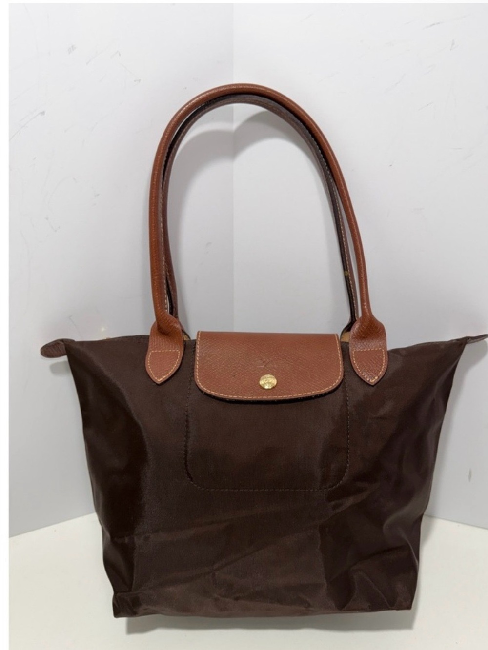 Longchamp Brown Tote with Tan Leather Trim - Picture 8 of 15